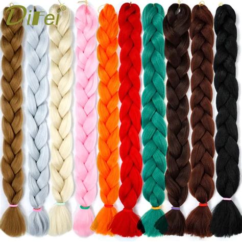 braiding hair one piece 82 inch synthetic kanekalon fiber braid 165g piece pure color jumbo