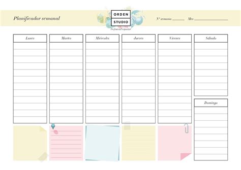 Planificador Semanal Imprimible Gratis Para Descargar Planificador