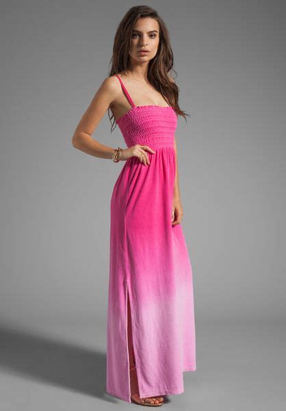 Juicy Couture Ombre Velour Maxi Dress In Passion Pink In Pink Passion