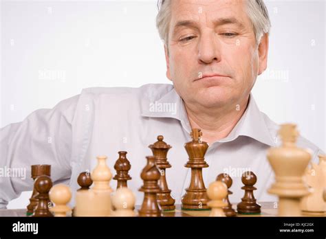 Man Playing Chess Stock Photo Alamy