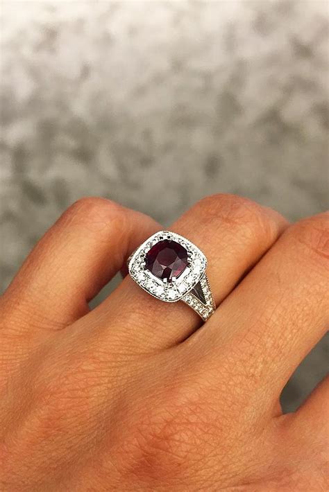 Simple delicate 3 stone ruby promise ring for her, dainty minimalist 925 sterling silver womens ruby ring, unique tiny ruby engagement ring. 33 Ruby Engagement Rings That Are So Great As Your Heart ...