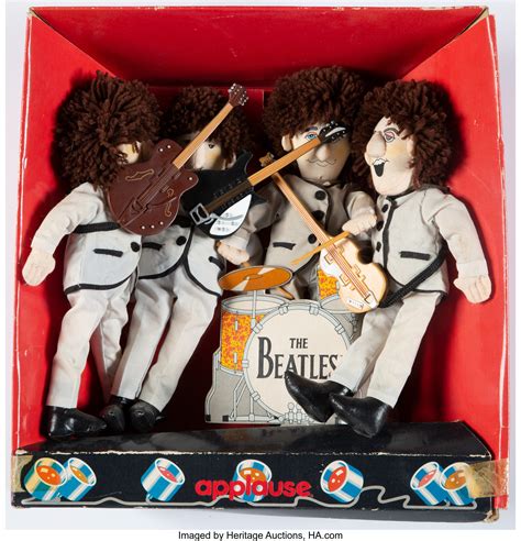 The Beatles Applause Dolls Set Of Four With Instruments In Display