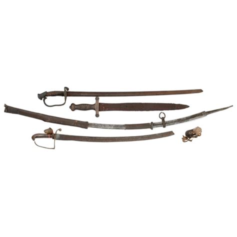 relic civil war swords lot of four cowan s auction house the midwest s most trusted auction