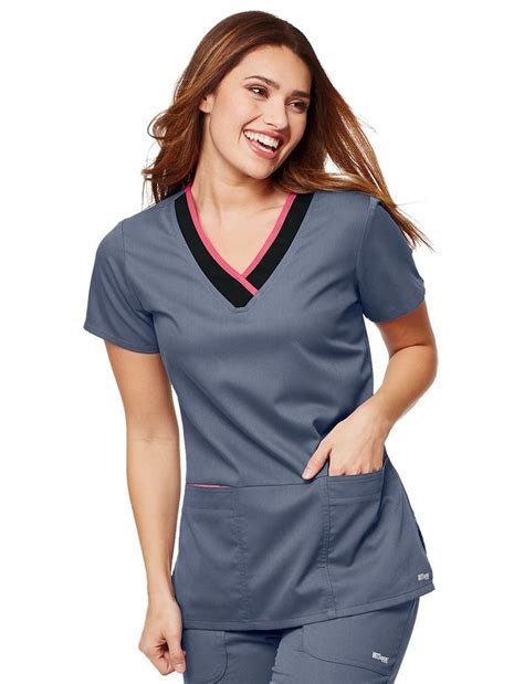 Greys Anatomy Active Color Block V Neck Scrub Top Medical Scrubs Fashion Medical Scrubs