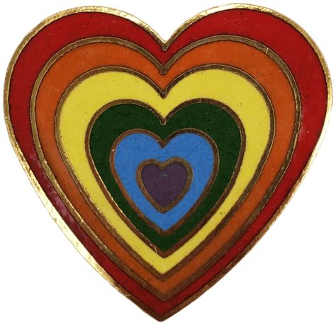 vintage 70 s 80 s rainbow heart pin shop thrilling