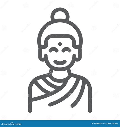 Buddha Line Icon Meditation And Buddhism Meditating Person Sign