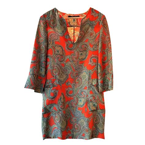 See more of zara femme on facebook. Robes Zara ROBE-TUNIQUE SOIE CACHEMIR Soie Orange ref ...