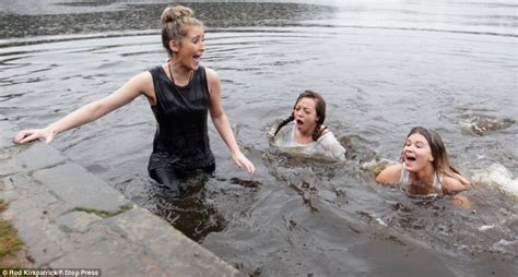 Brace Yourselves For The Cold Christmas Day Swimmers Prepare To Take