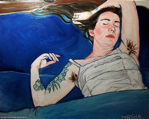 The Sleeping Tattooed Hairy Girl Painting By Fabrice Martin