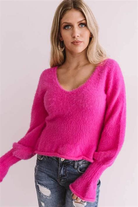 Pin By Stacy💋 ️💋bianca Blacy On Clothing Hot Pink Sweaters Sweaters