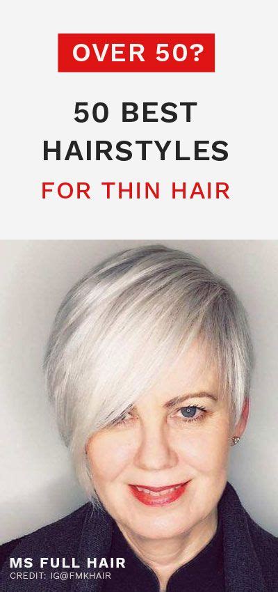 In this case, if necessary, it can be removed or combed sideways. Great Haircuts For Older Women With Thinning Hair / Short ...