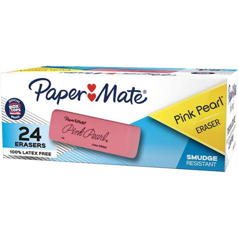 Paper Mate Pink Pearl Erasers Pink 24box 70520