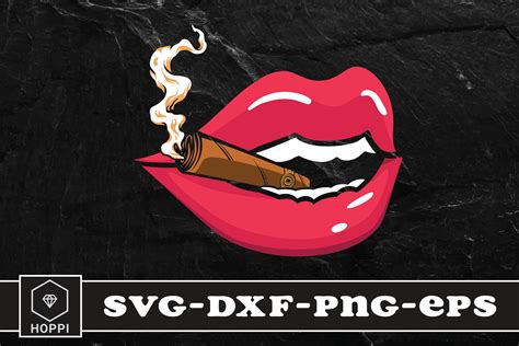 Smoke Cuban Cigar Vixen Red Lips Smoking Graphic By Hoppi · Creative