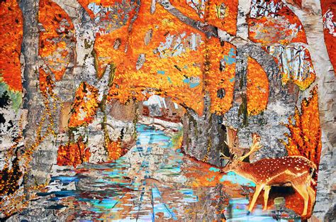 Autumn Deer Birch Background Painting By Ken Figurski Pixels