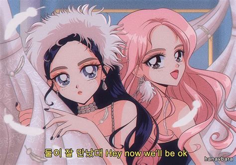 90 S Pink Anime Aesthetic Desktop Wallpaper 90s Pink And Blue Anime