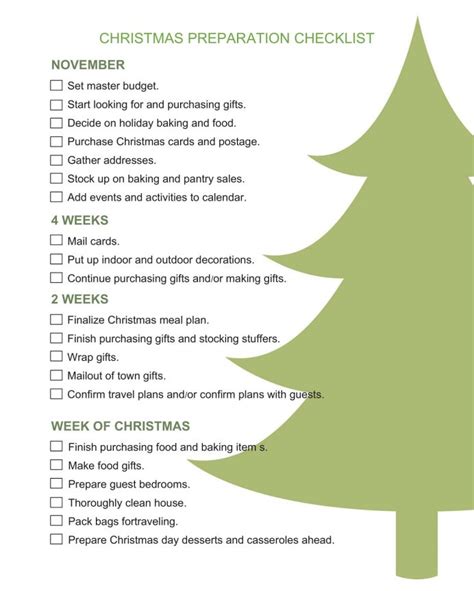 Sample Christmas Preparation Planning Checklist Template GeneEvaroJr