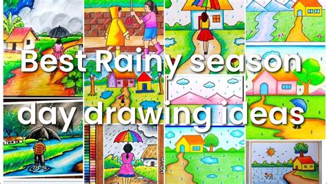 Rainy Season Drawing Rainy Season How To Draw Rainy Day Drawing