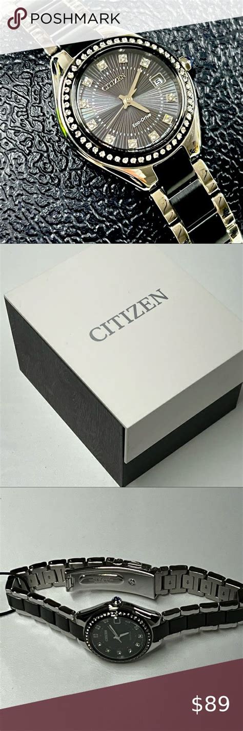 citizen eco drive silhouette crystal two tone stainless steel ladies watch citizen eco eco