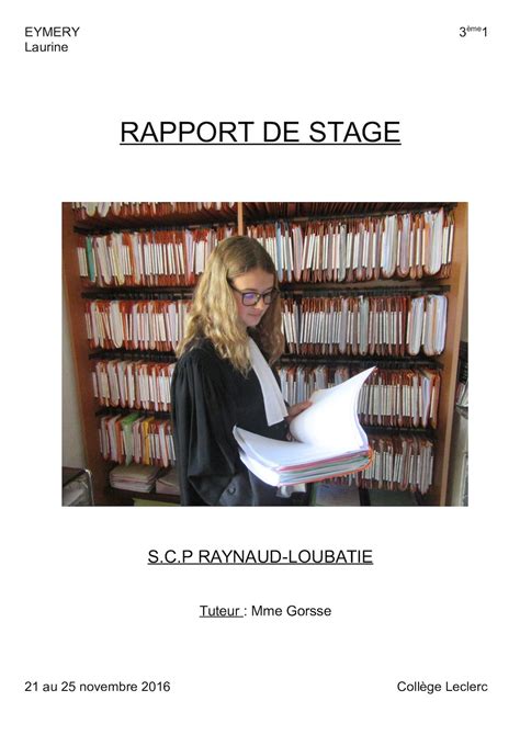 Rapport De Stage Cabinet D Avocat Doc Rapport De Stage Cabinet