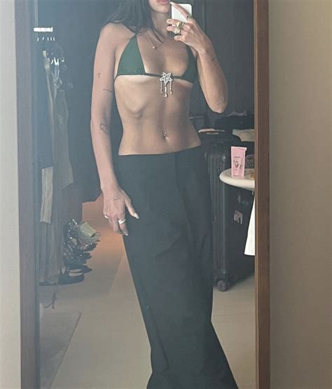 Dua Lipa Paired An Underboob Baring Bikini Top With The Lowest Rise