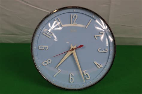 1960s Metamec Blue Wall Clock Working Retro Clock By Etsy