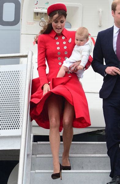 Blown Away Wind Gust Welcomes Kate Middleton Prince George To New Zealand Almost Causes