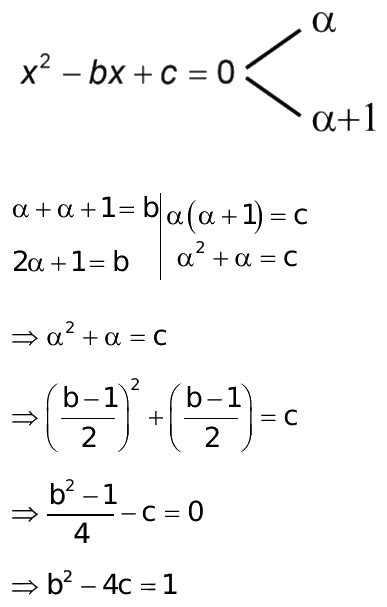 if the roots of the equation x 2 bx c 0 be two consecutive integers then value of b 2 4ac equals