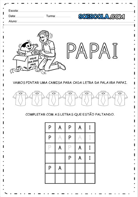 10 Atividades Dia Dos Pais Para Educação Infantil E Ensino Fundamental