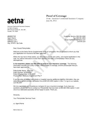 Fillable Online Proof Of Health Insurance Coverage Letter Sample Free