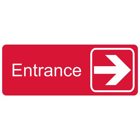 Exit And Entrance Signs Engraved Designer White On Red