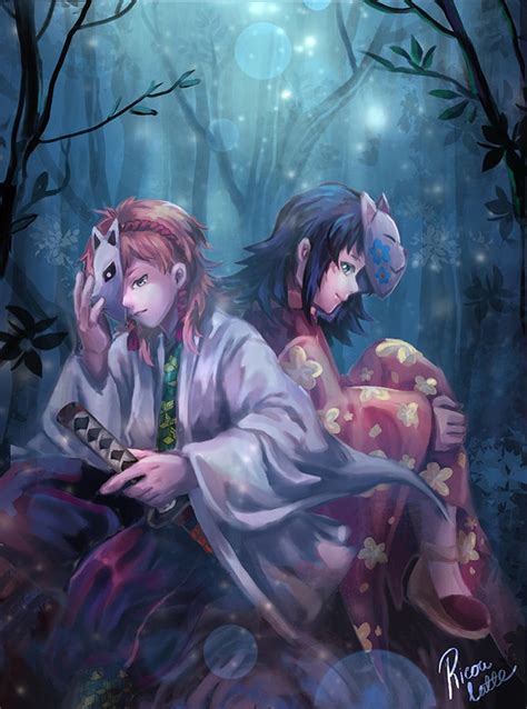 Sabito And Makomo Kimetsu No Yaibademon Slayer Digital Art By William