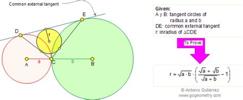 Geometry Classes Problem 279 Tangent Circles Common External Tangent