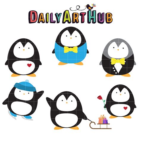 Cute Penguins Clip Art Set Daily Art Hub Graphics Alphabets And Svg