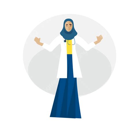 Gambar Ilustrasi Dokter Wanita Muslim Wanita Muslim Ilustrasi Dokter Vektor Perempuan Png Dan