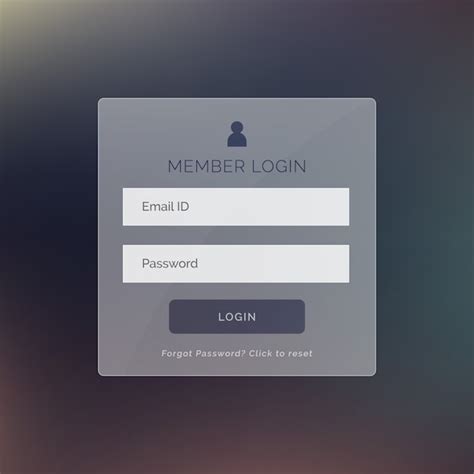 Free Vector Login Template With Brightness