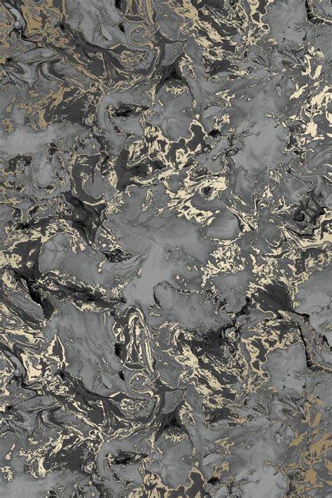 Liquid Marble Wallpaper In Charcoal And Gold Marble Wallpaper Gold