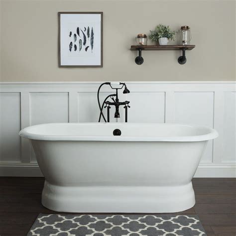 Cast iron bathtubs typically weigh between 240 and 500 pounds; Oxford Cast Iron Double Ended Pedestal Tub - No Faucet ...