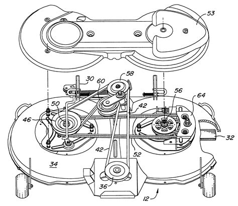Patent Us6176071 Tensioning Idler Assembly For Mower Deck Belt Drive