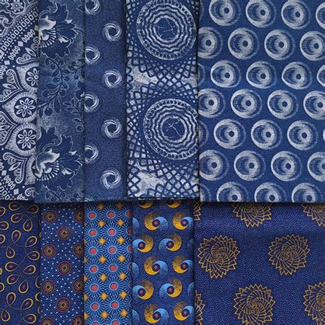 10 Blue Shweshwe Fat Quarters Urbanstax