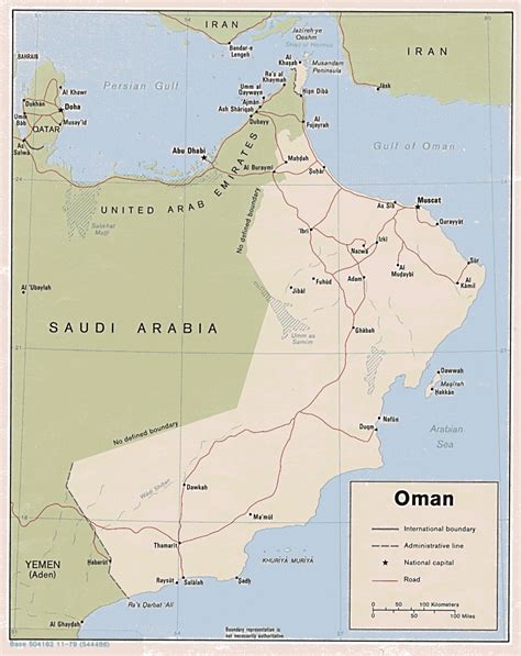 Detailed Road And Political Map Of Oman Oman Detailed Road And