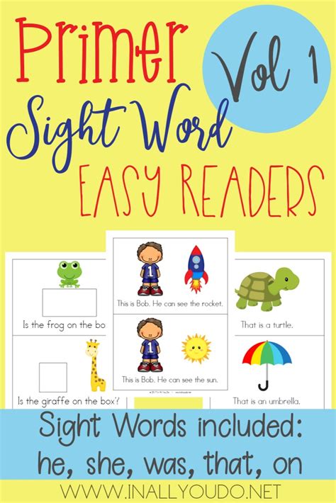 Free Primer Sight Word Easy Readers Vol 1 Thrifty Homeschoolers