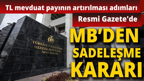Merkez Bankası ndan sadeleşme kararı Resmi Gazete de yayımlandı