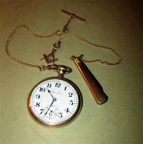 Mens Hamilton Pocket Watch Chain And Fob