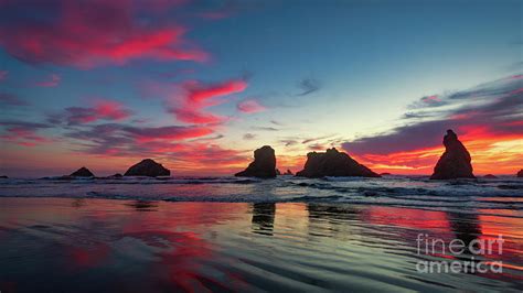 Sunset On Bandon Beach Photograph By Doug Sturgess