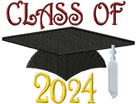 Cap And Tassel Class Of 2024 Custom Embroidery Digitized Etsy