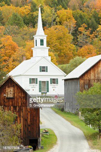 Vermont Church In Autumn High Res Stock Photo Getty Images