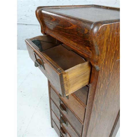 You choose the colors and type of storage! Antique 1930s Oak Mini Filing Cabinet for Letters with 7 ...