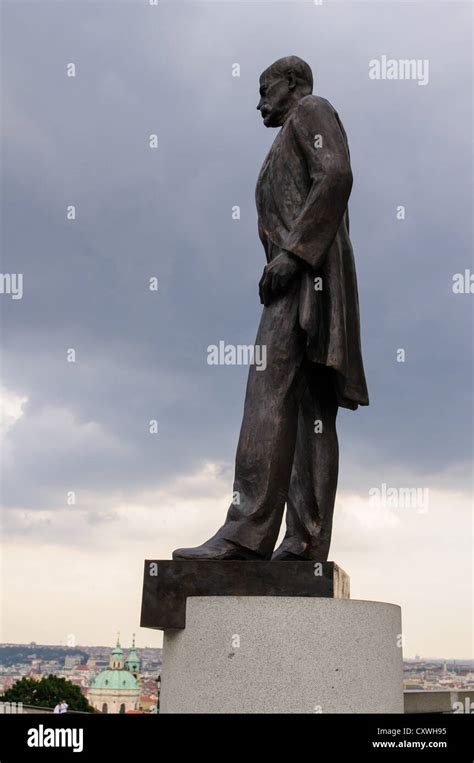 Statue Near The Gates Of Prague Castle Of Tomas Masaryk Prague Czech