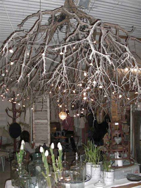 22 Diy Ideas For Rustic Tree Branch Chandeliers World Inside Pictures