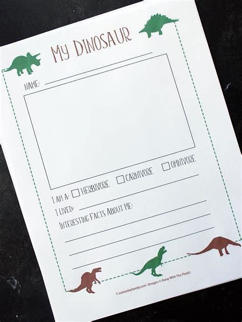 Build a Dino Activity with a Free "My Dinosaur" Printable | Sunny Day
